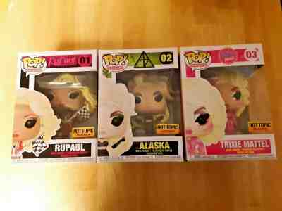 Funko POP! Drag Queens RuPaul (#01), Alaska (#02), & Trixie (#03) HT Exclusives