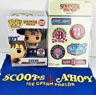 Stranger Things Baskin Robbins 31 Scoops Ahoy T-Shirt XL Magnets Funko Pop Steve