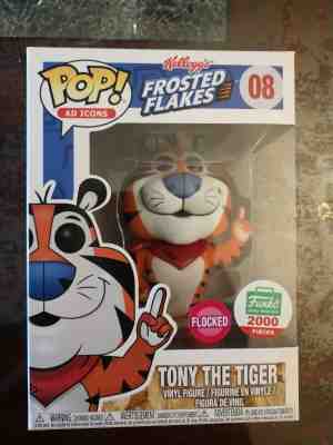 Funko Pop Exclusive Ad Icons Tony the Tiger FLOCKED #08 LE 2000 Frosted Flakes