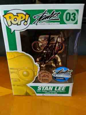 FUNKO POP! STAN LEE GOLD CHROME METALLIC 1/10 RARE GRAIL SIGNED COA 