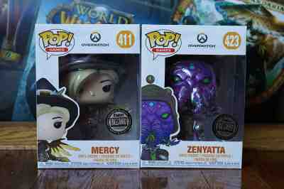 Funko Pop! Overwatch Halloween Terror - Witch Mercy & Cultist Zenyatta   2 PACK!