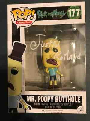 Justin Roiland Signed Autographed Rick & Morty Mr. Poopy Butthole Funko Pop COA.