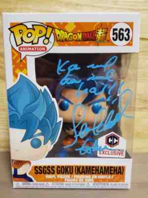 Autographed SSGSS Goku Kamehameha Funko Pop Dragon Ball Super Metallic Exclusive