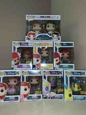 Lot Of The Little Mermaid Funko Pop Exclusives Ariel Flounder Eric Ursala