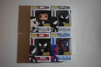 Marvel Funko Pop Walgreens Exclusive Black Spider-Man Venom Punisher 79 80 81 82