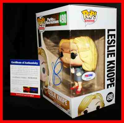 Amy Poehler Signed Parks and Recreation Autograph Leslie Knope Funko POP PSA JSA