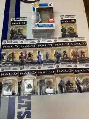 Halo Nano Metalfigs Complete set w/ Master Chief with active camo Funko Pop