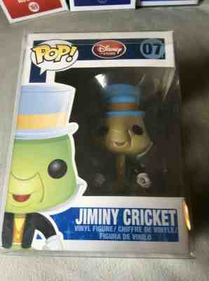 Funko Disney Jiminy Cricket Vaulted Rare Pop #07 Great Price! Pop Protector!