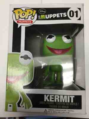 Funko Pop! disney jim henson Muppets Kermit The Frog #01 Vaulted - Rare! 