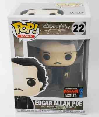 Funko Pop Icons Edgar Allan Poe with Book #22 2019 NYCC Shared BRAND NEW IN BOX