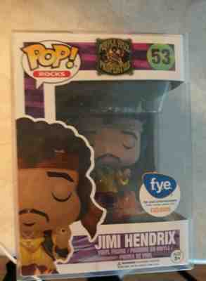 Funko Pop! Rocks Music Jimi Hendrix (Burning Guitar) #53 FYE With Pop Protector