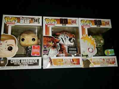 Funko Pop The Walking Dead Lot Shiva Chris Hardwick Burning Walker SDCC Supply 