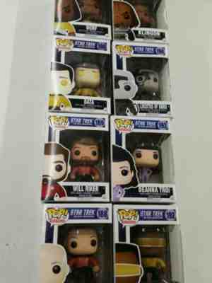 Funko Pop Star Trek The Next Generation - Complete Set - Lot of 8 - Picard, Data