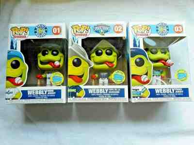 3 Different Funko Pop! Aquasox Mascot WEBBLY Limited Edition Bobble Heads NEW !!