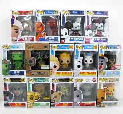 14 Disney Funko Pop! Figurine Lot Mickey Pooh Aladdin Hercules Tailspin Moana