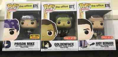 Funko Pop The Office Lot Prison Mike Andy Bernard Goldenface Exclusives