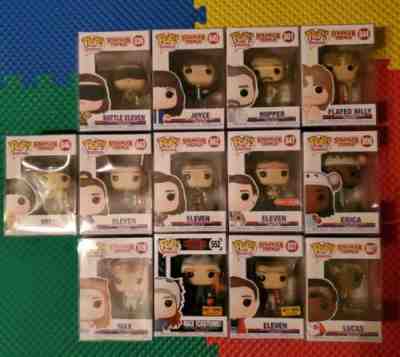 FUNKO POP STRANGER THINGS LOT OF 13 NEW ELEVEN MAX MIKE HOPPER JOYCE EXCLUSIVES 