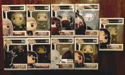 Lord Of The Rings Funko Pop! Lot of 9- Gandalf, Aragorn, Witch King, Frodo, More