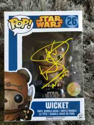 Warwick Davis Signed Wicket Funko Pop Star Wars Ewok Autographed PSA/DNA COA