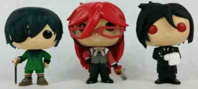 Black Butler Ciel #17 Sebastian #16 Grell #18 Loose Vaulted Rare Funko POP! Lot