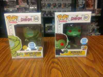 Funko Pop Scooby-Doo! Glow Captain Cutler And Werewolf