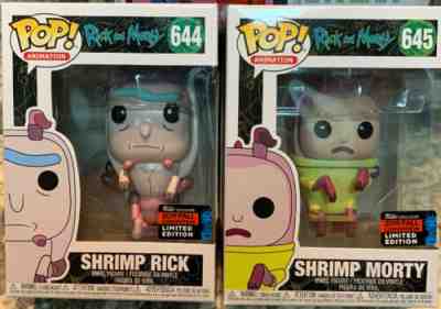 Funko POP! Shrimp Rick 644 & Shrimp Morty 645 2019 NYCC Fall Convention