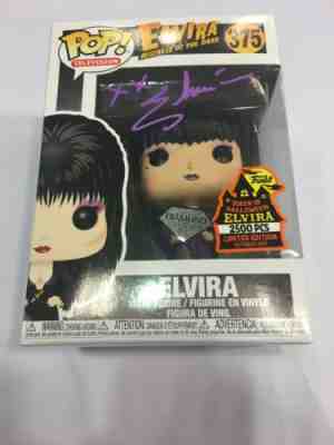 Funko Pop Elvira Diamond Purple Spooky Empire Signed LE 2500 w/case And COA