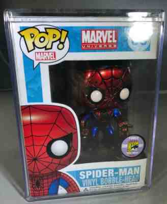 FUNKO POP SPIDER-MAN METALLIC BOBBLE-HEAD #03 SDCC 2011 LE 480 GRAIL