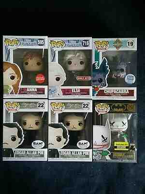 Funko Pop! Set of 6 Exclusive ANNA, ELSA, CHUPACABRA, BATMAN JOKER and 2 X ALAN