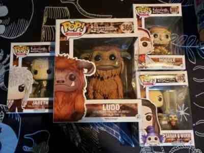 Labyrinth Funko Pop Lot Jareth, Sarah & Worm, Ludo, Hoggle