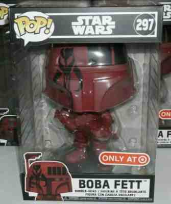 Funko Pop Star Wars Boba Fett #297 Red Futura 10” Target Exclusive