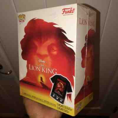 FUNKO POP! THE LION KING MUFASA #495 FLOCKED BOX + TEE MEDIUM TARGET RARE DISNEY