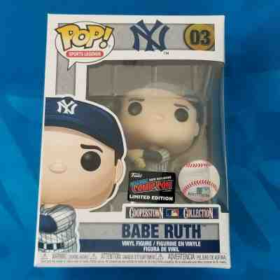 NYCC 2019 FUNKO POP! BASEBALL BABE RUTH MLB NEW YORK YANKEES SWINGING BAT