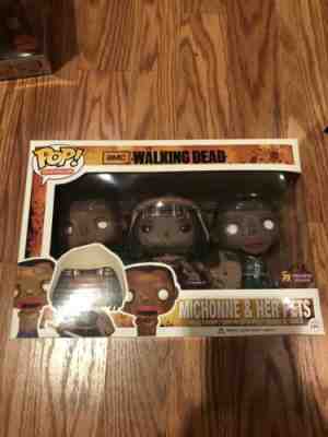 Funko Pop AMC TWD The Walking Dead Michonne & Pets New PX Exclusive 3 Pack