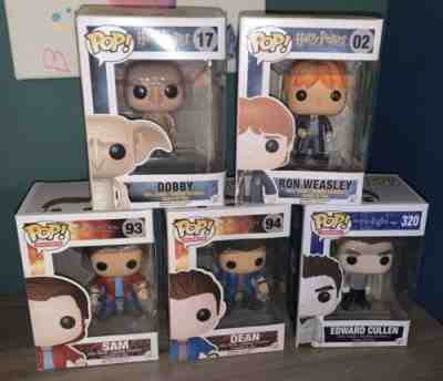 Supernatural Harry Potter Funko Pop Lot Dobby Sam Dean Ron Weasley Twilight