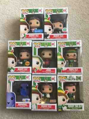 Elf Funko Pop Set Of 8 Buddy Elf Chase Narwhal Jovie Papa Elf Christmas Limited