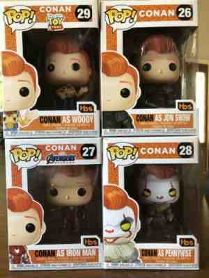 Conan SDCC 2019 Funko Pop Full Set Ironman, Woody, Jon Snow, Pennywise