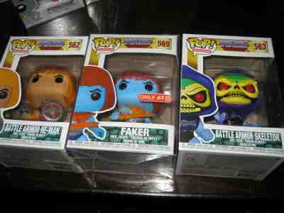 Funko Pop Masters of the Universe lot - Faker, He-Man, and Skeletor