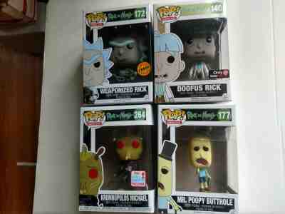 Rick and Morty Funko Pop Lot of 4 Mr Poopy Butthole Doofus Rick Krombopulos Mich