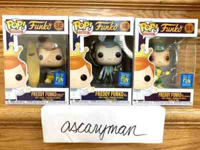 Funko Fundays 2019 Box of Fun Set of 3 Freddy Surf's Up Batman, Rick, Merman pop