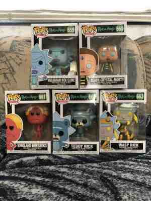 Funko Rick Morty Full Set Teddy Wasp Rick Death Crystal Morty Kirkland Meeseeks