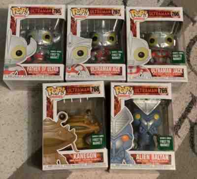 Funko Pop Barnes & Noble UltraMan First To Market Set Of 5 Brand New Kanegon Ace