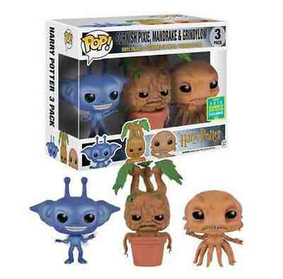 SDCC 2016 FUNKO POP! HARRY POTTER CORNISH PIXIE MANDRAKE GRINDYLOW 3 PACK