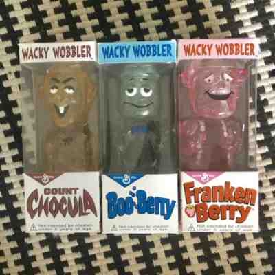 FUNKO WACKY WOBBLER MONSTER CEREAL CRYSTAL SET OF 3! BOO/FRANK/COUNT POP AD ICON