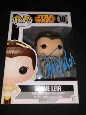 Carrie Fisher Signed Star Wars Slave Leia Funko Pop #18 - Exact Proof And COA!