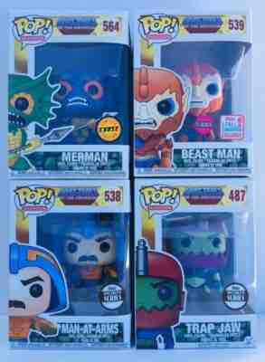 Funko Pop MOTU MERMAN Chase LE BEAST MAN Flocked 2017 Convention Exclusive New????