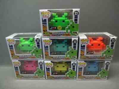 Funko Pop! 8-bit Space Invaders - Medium Invader Set - Gamestop Exclusive GITD