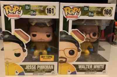 Funko Pop! Breaking Bad Jesse Pinkman & Walter White 2 PC Lot Hazmat Exclusive