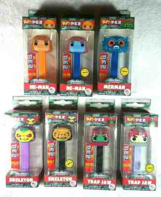 Funko Pop Pez MOTU Lot of 7 He-Man Skeletor Trap Jaw Mer-Man Faker Chase Masters