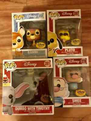 Funko Pop! Disney Treasures Set Pluto Smee Bambi Dumbo New